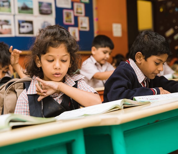 Students Learning in RV Public School